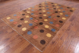 Brown Persian Gabbeh Hand Knotted Wool Rug - 6' 9" X 10' 0" - Golden Nile