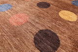 Brown Persian Gabbeh Hand Knotted Wool Rug - 6' 9" X 10' 0" - Golden Nile