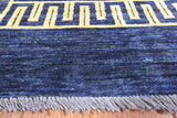 Blue Oriental Gabbeh Handmade Area Rug - 6' 9" X 9' 10" - Golden Nile