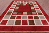 Red Persian Gabbeh Handmade Wool Area Rug - 8' 2" X 10' 6" - Golden Nile