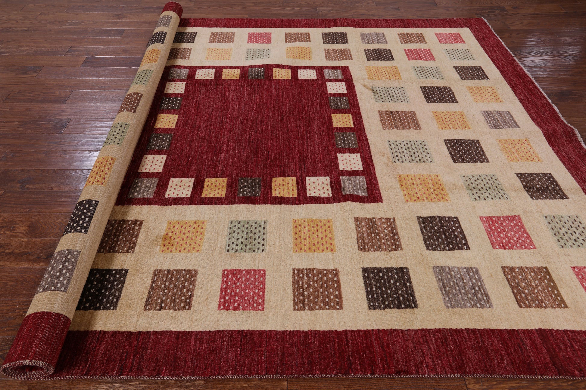 Persian Gabbeh Hand Knotted Wool Rug - 8' 3" X 10' 4" - Golden Nile