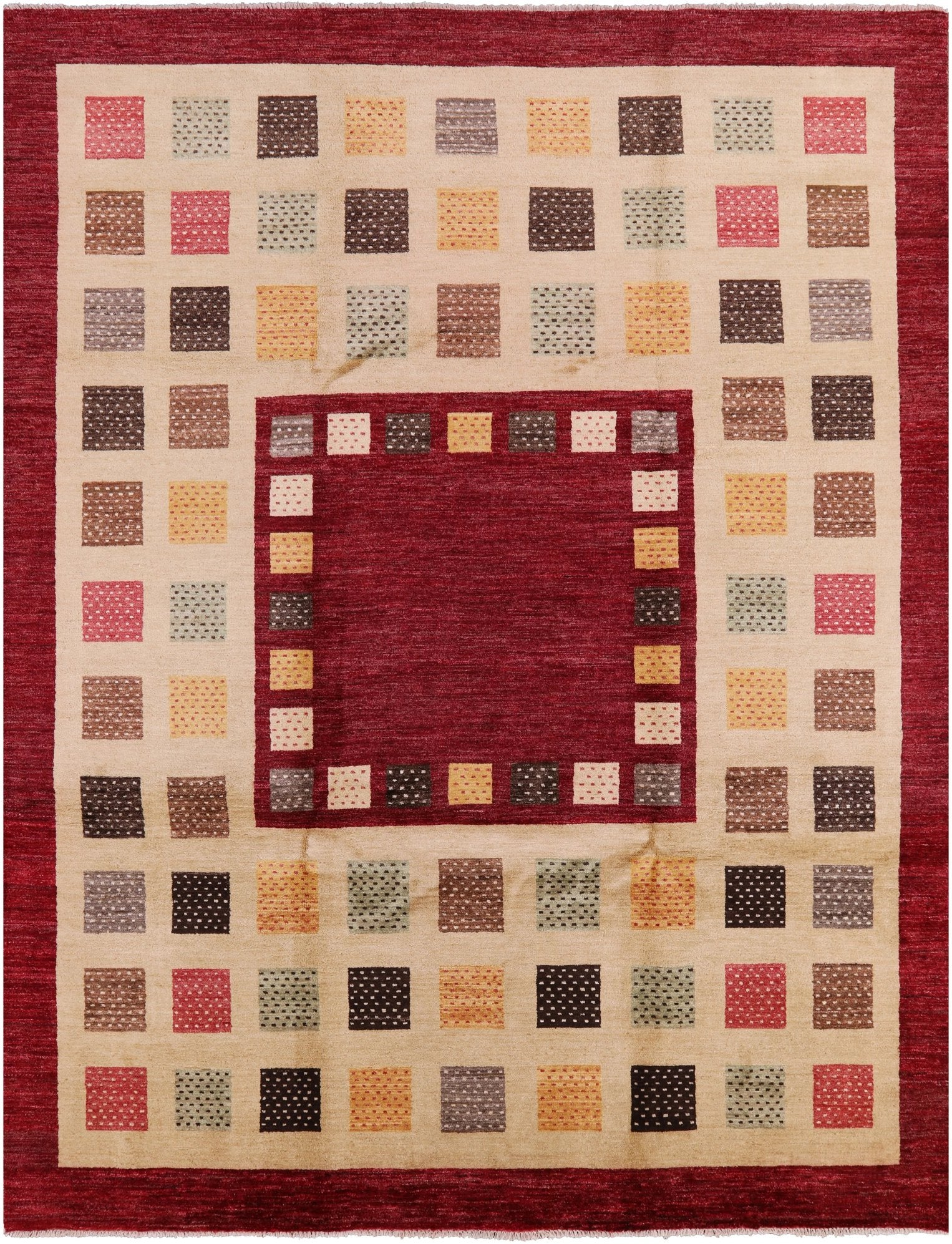 Persian Gabbeh Hand Knotted Wool Rug - 8' 3" X 10' 4" - Golden Nile