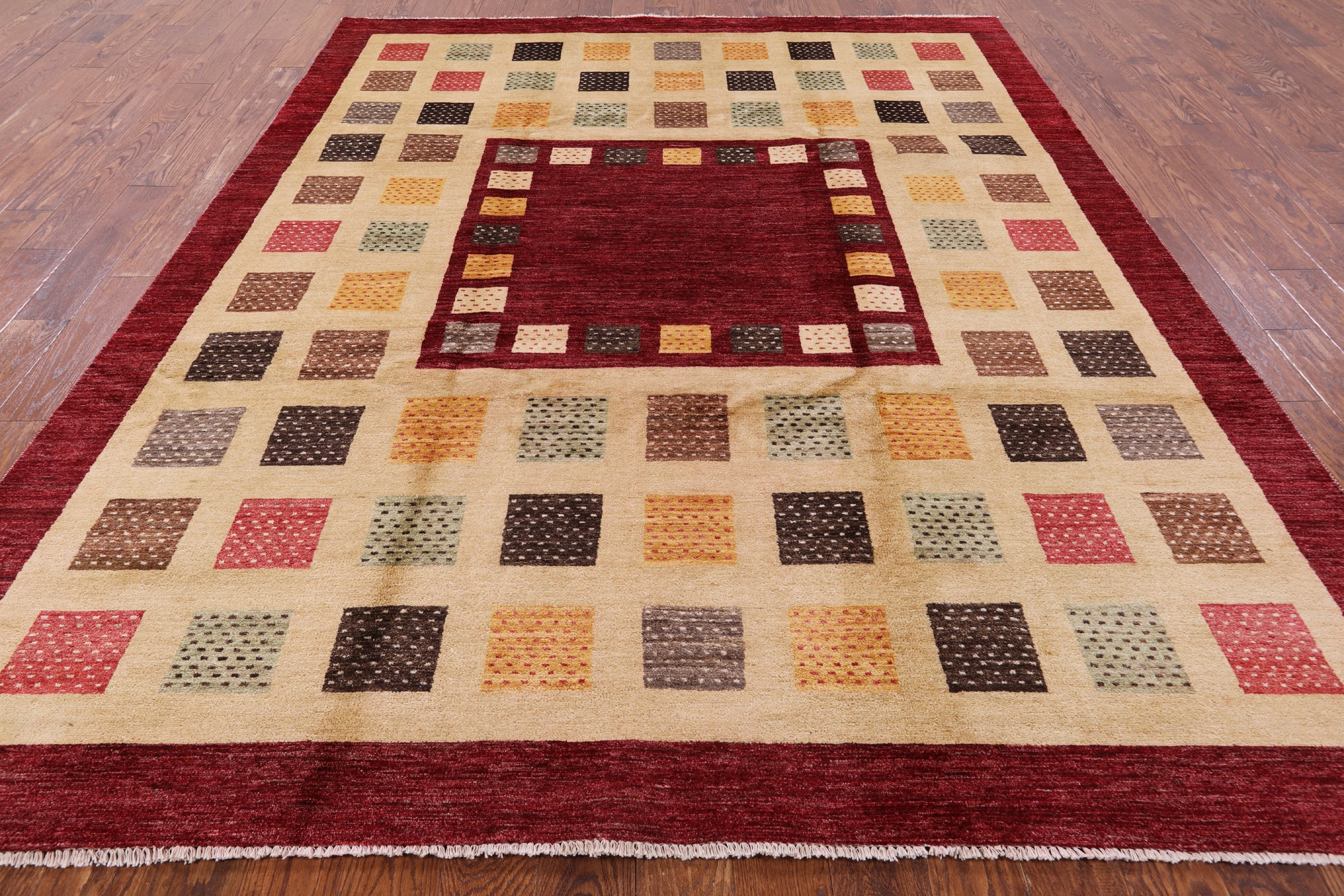 Persian Gabbeh Hand Knotted Wool Rug - 8' 3" X 10' 4" - Golden Nile