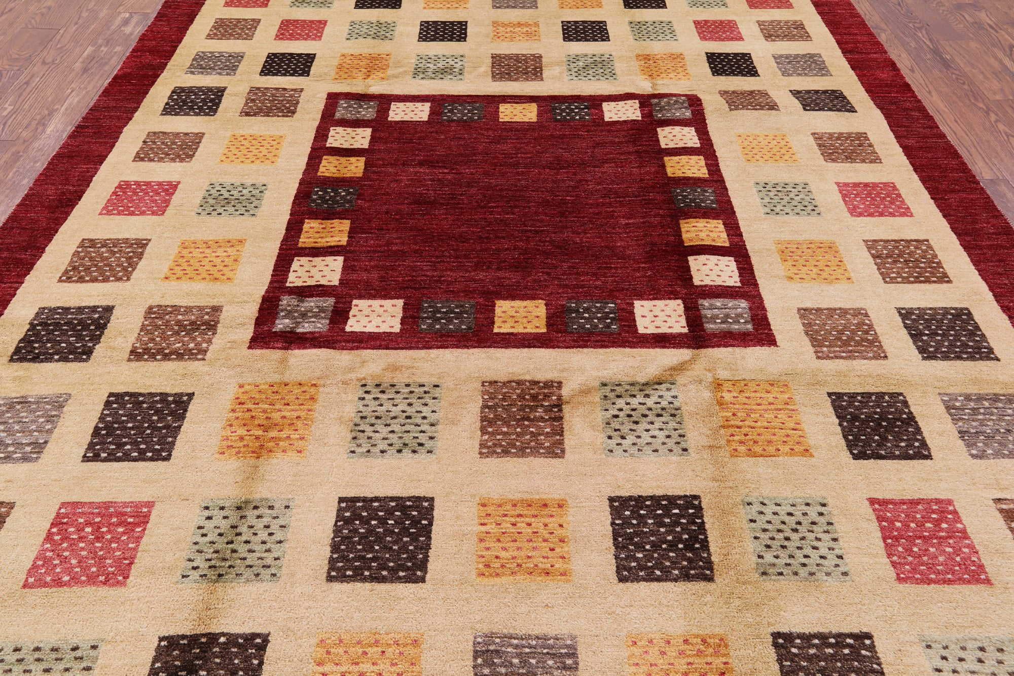 Persian Gabbeh Hand Knotted Wool Rug - 8' 3" X 10' 4" - Golden Nile