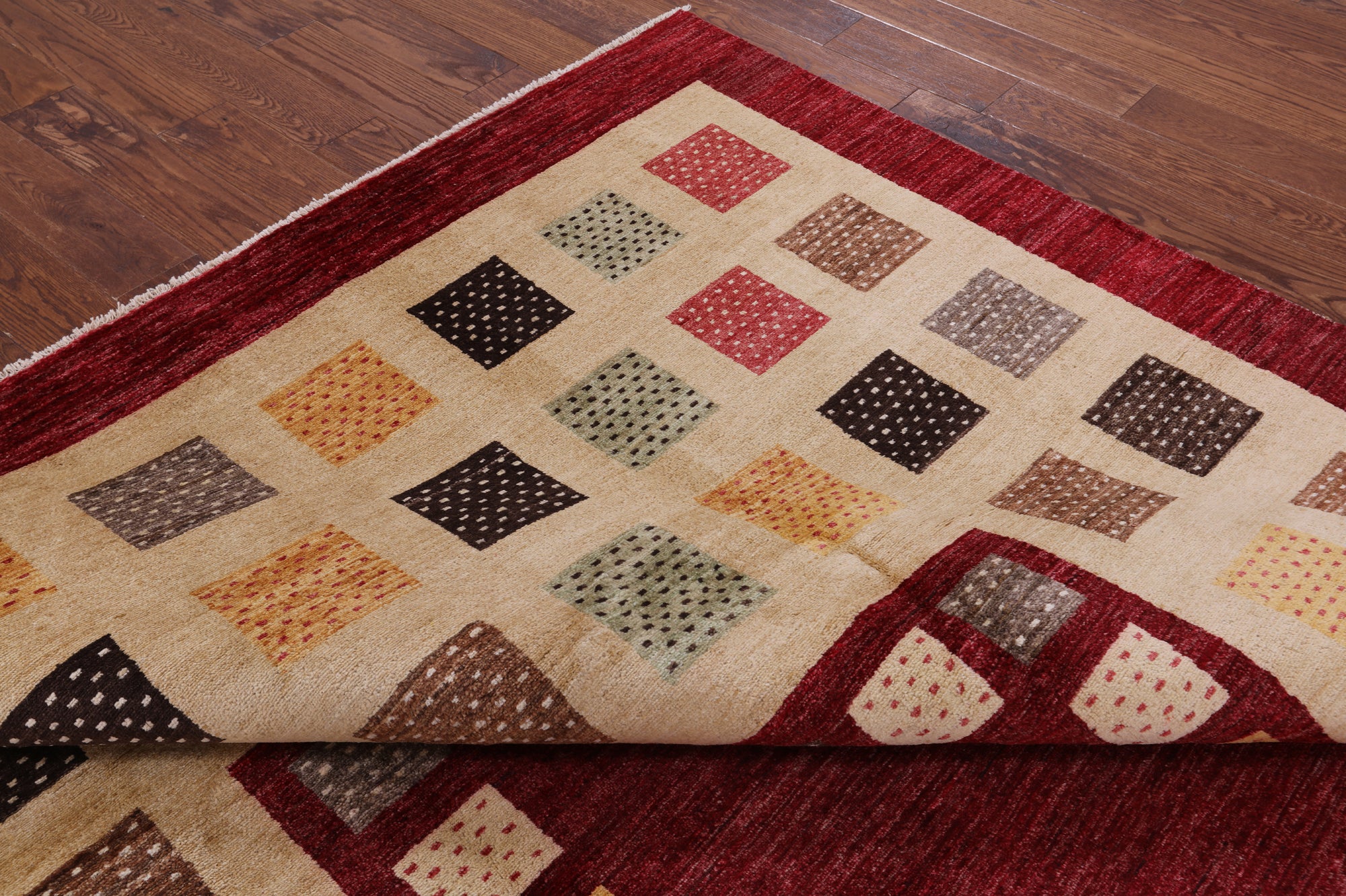 Persian Gabbeh Hand Knotted Wool Rug - 8' 3" X 10' 4" - Golden Nile