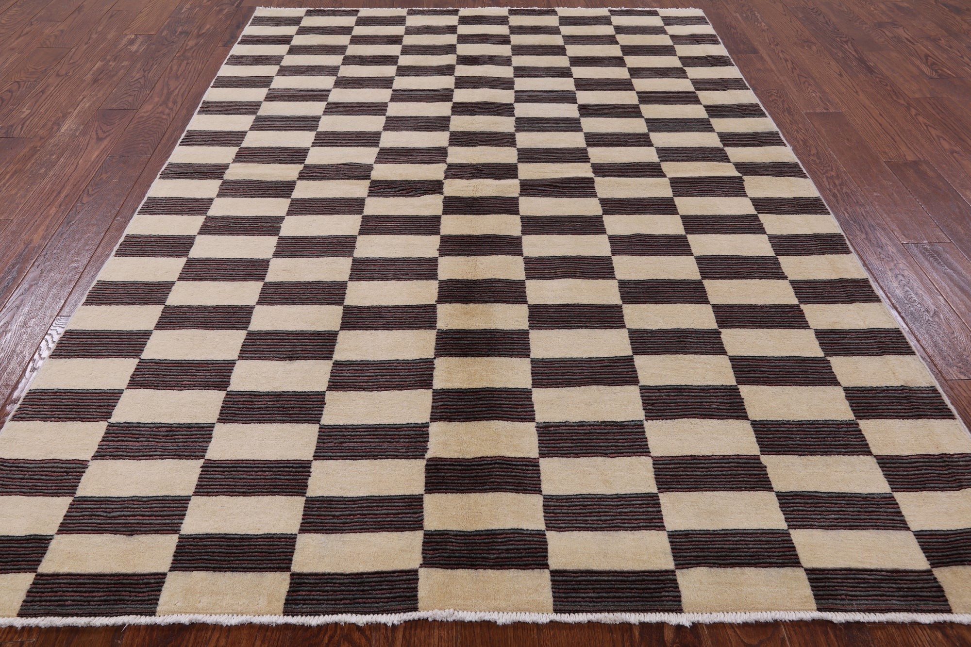 Persian Gabbeh Hand Knotted Wool Area Rug - 6' 2" X 8' 10" - Golden Nile
