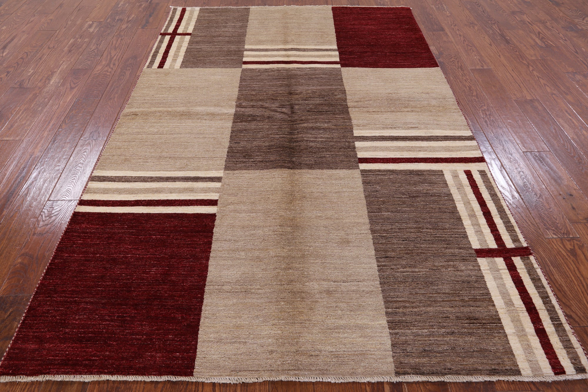Persian Gabbeh Hand Knotted Wool Rug - 5' 8" X 8' 7" - Golden Nile
