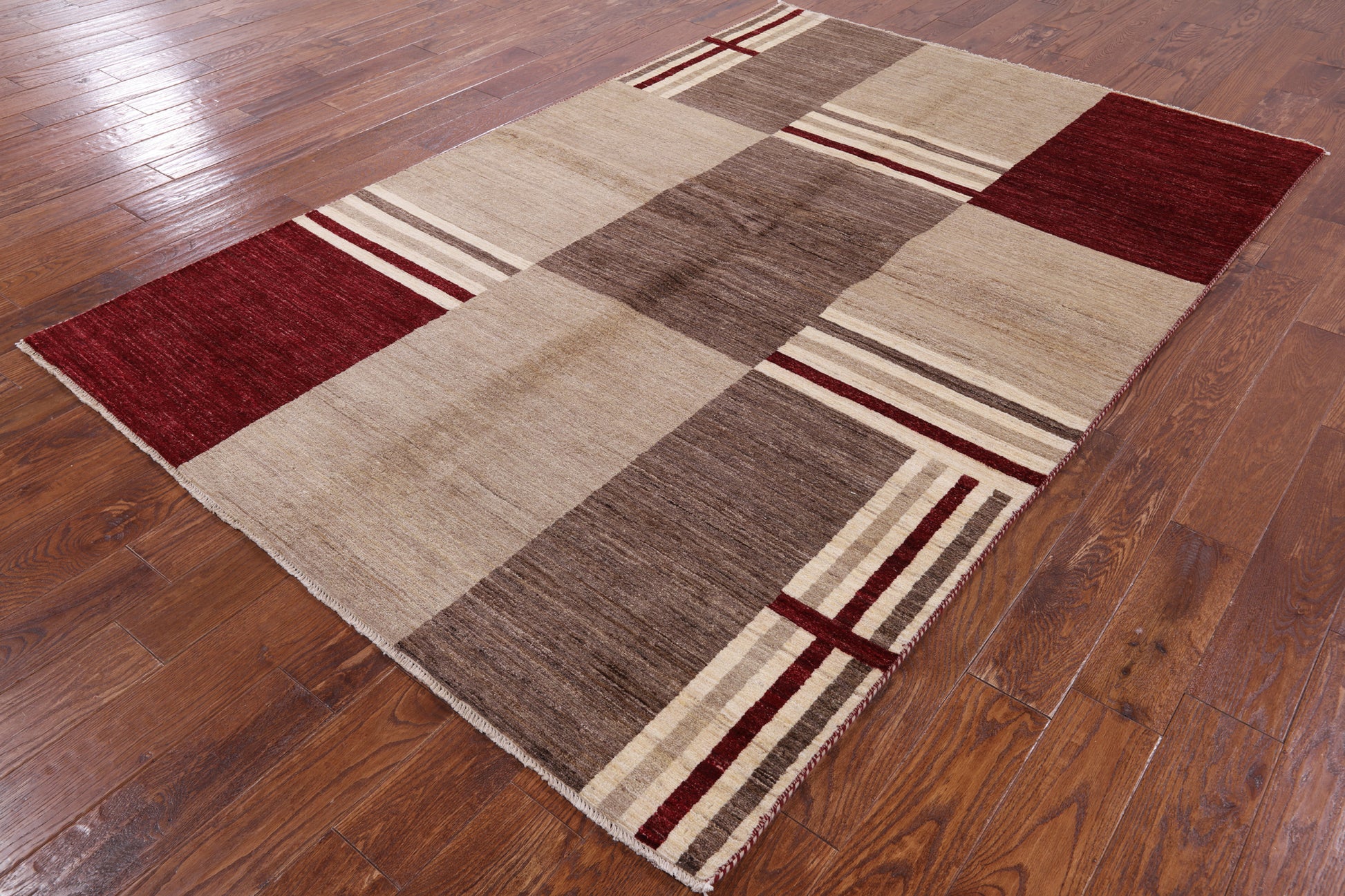 Persian Gabbeh Hand Knotted Wool Rug - 5' 8" X 8' 7" - Golden Nile
