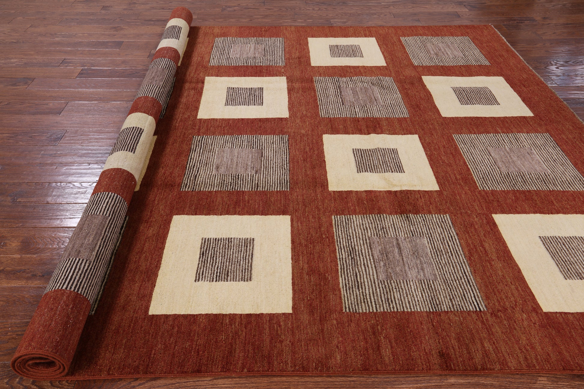 Persian Gabbeh Handmade Wool Area Rug - 8' 2" X 10' 5" - Golden Nile