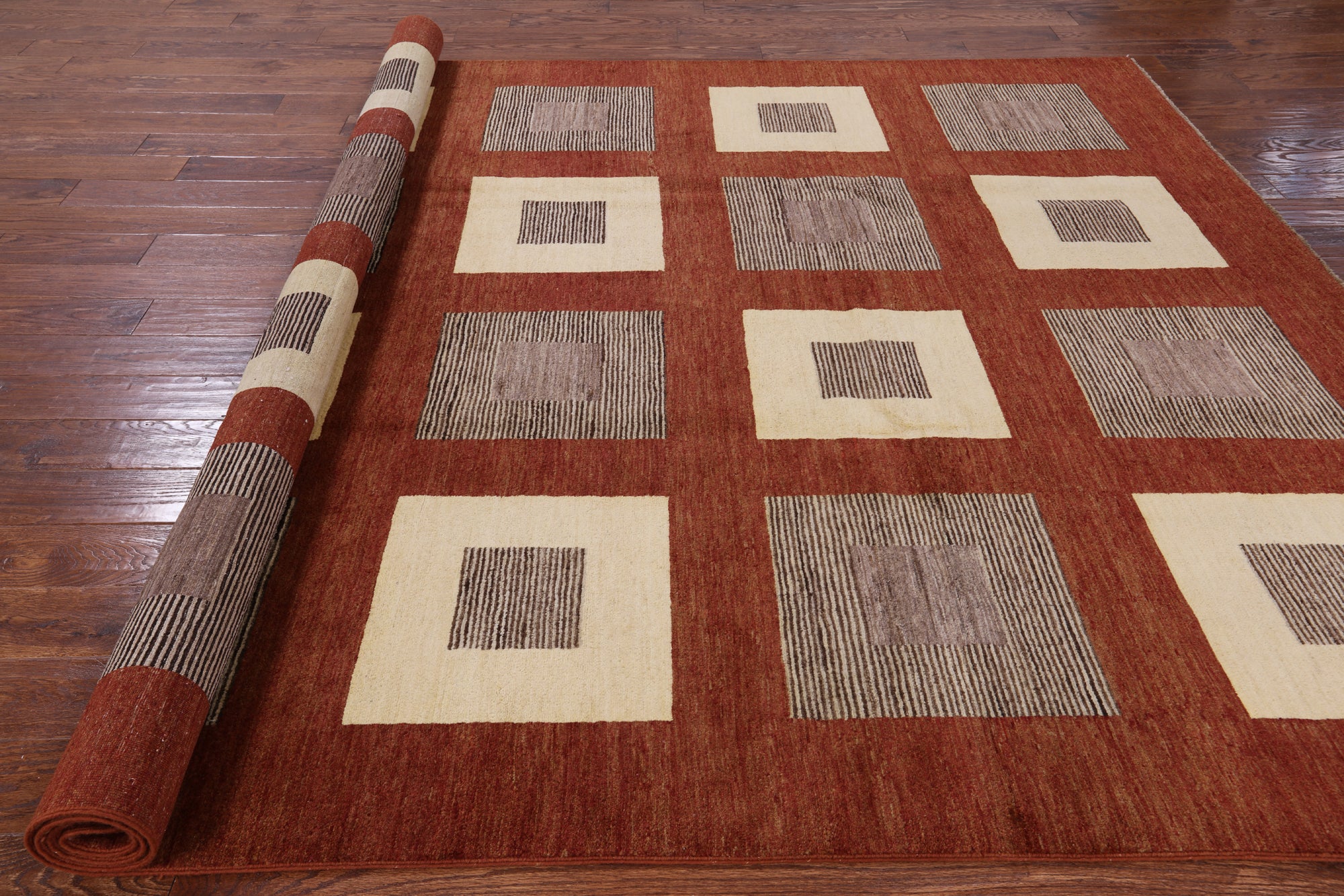 Persian Gabbeh Handmade Wool Area Rug - 8' 2" X 10' 5" - Golden Nile
