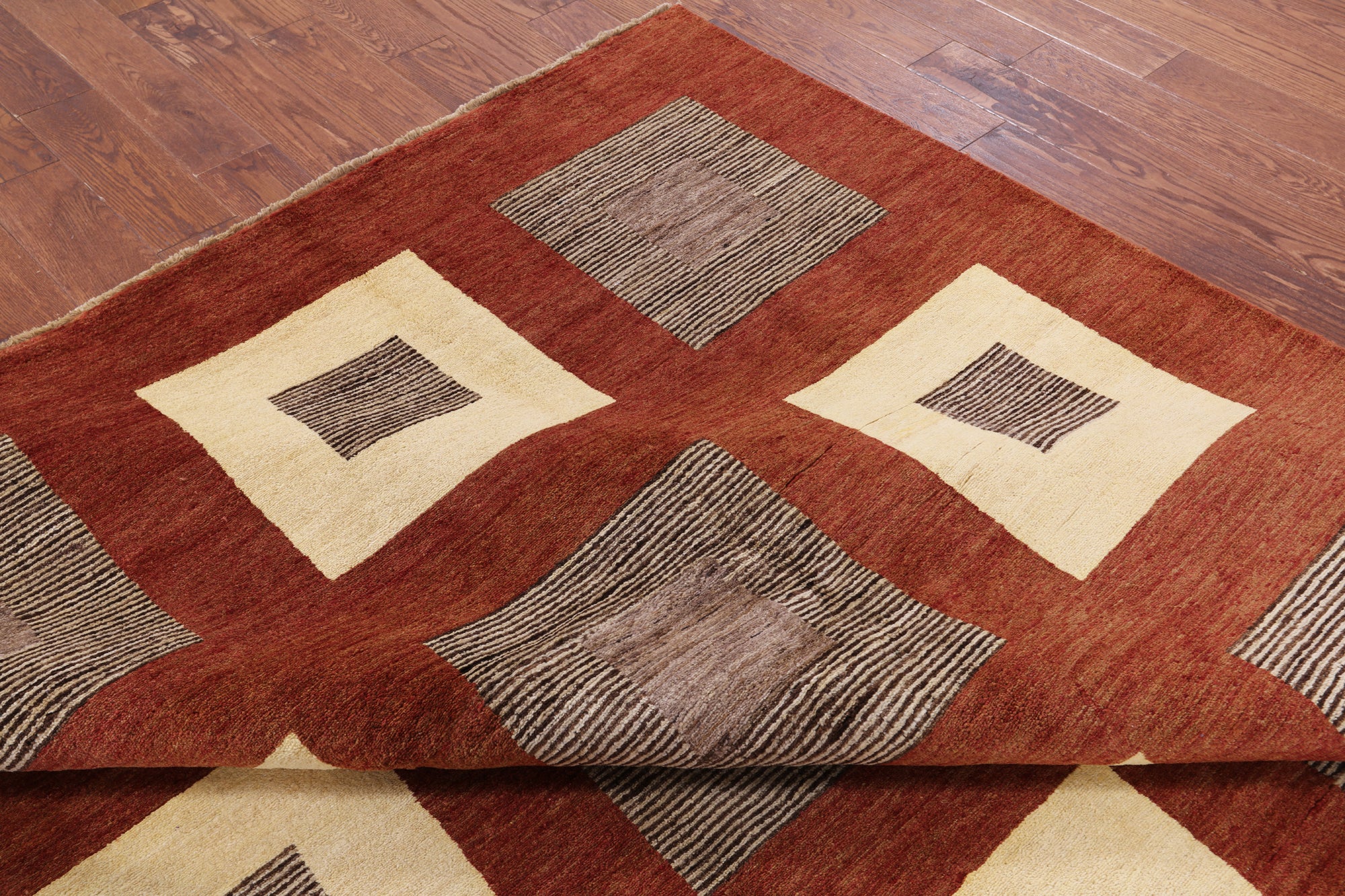 Persian Gabbeh Handmade Wool Area Rug - 8' 2" X 10' 5" - Golden Nile