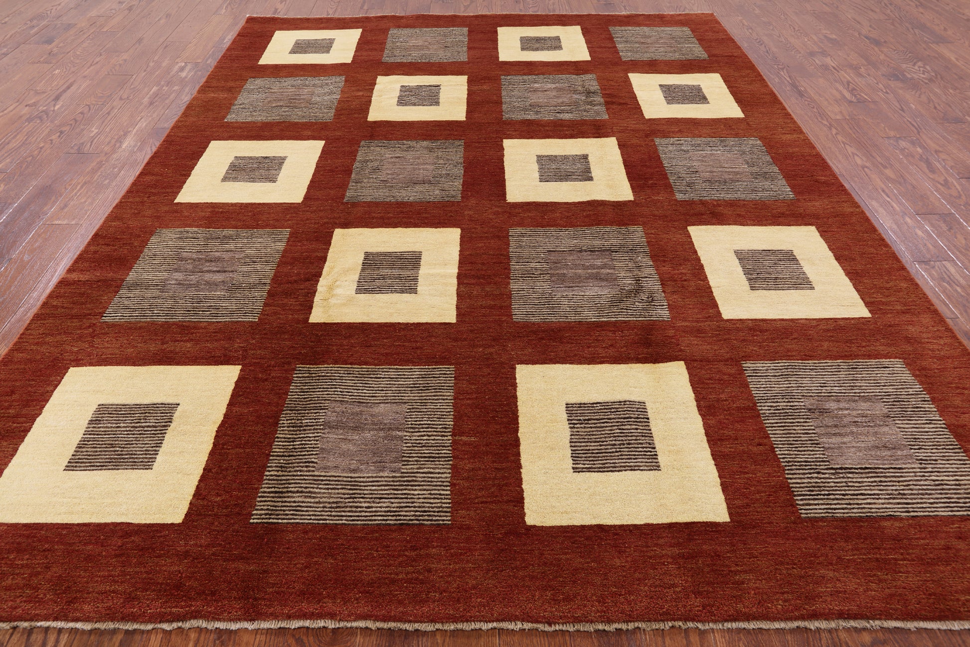 Persian Gabbeh Handmade Wool Area Rug - 8' 2" X 10' 5" - Golden Nile