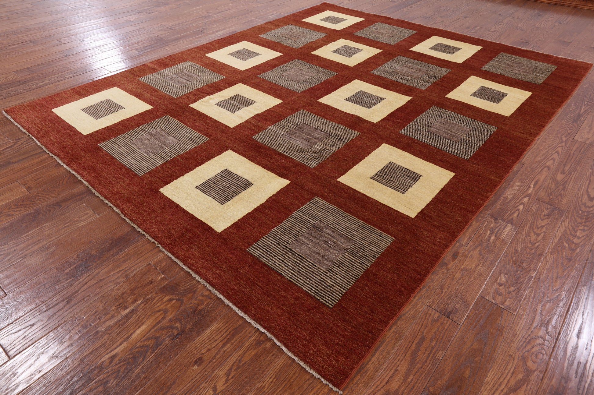 Persian Gabbeh Handmade Wool Area Rug - 8' 2" X 10' 5" - Golden Nile