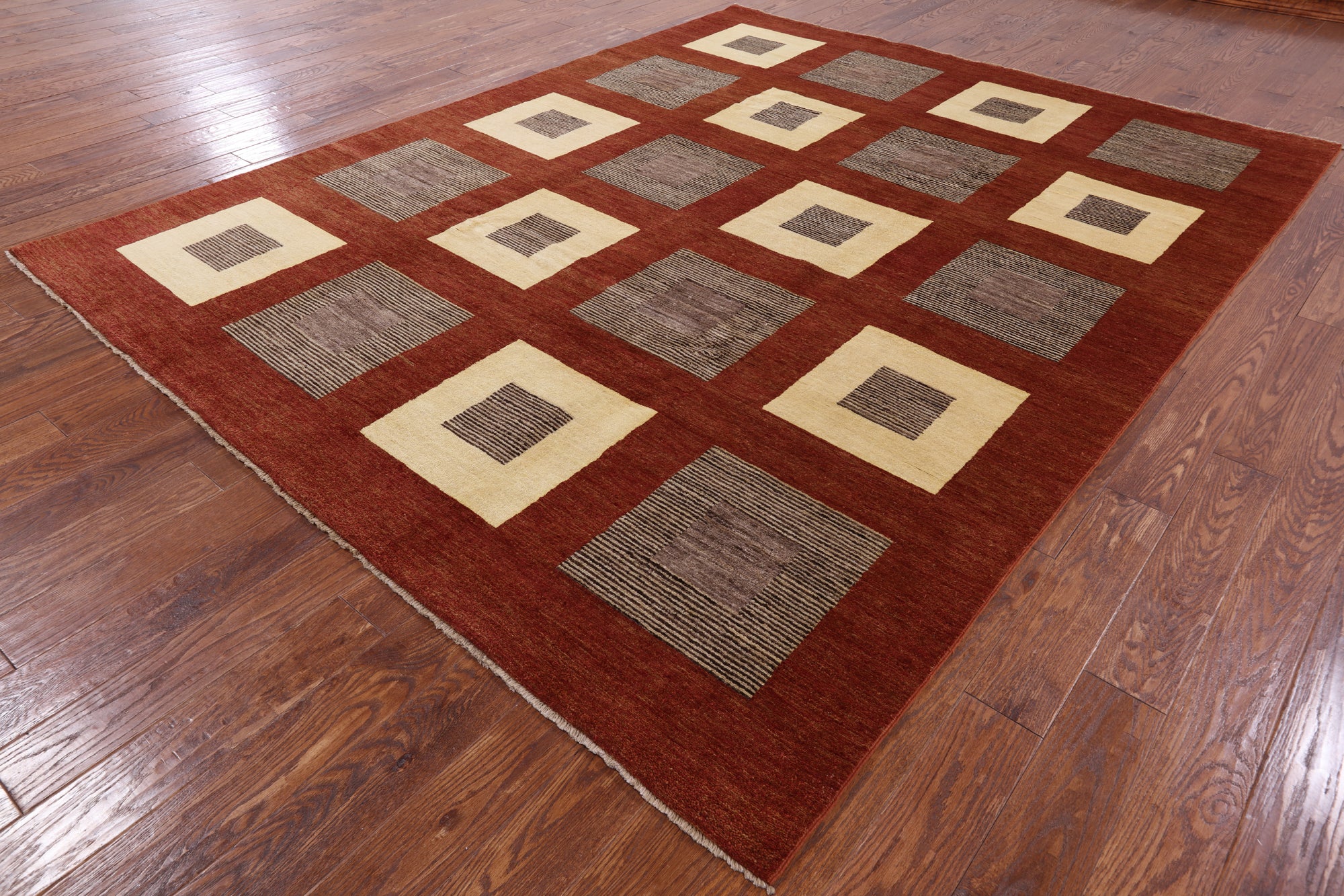 Persian Gabbeh Handmade Wool Area Rug - 8' 2" X 10' 5" - Golden Nile