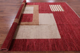 Red Persian Gabbeh Handmade Wool Area Rug - 7' 10" X 10' 0" - Golden Nile