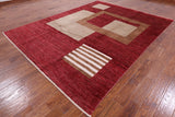 Red Persian Gabbeh Handmade Wool Area Rug - 7' 10" X 10' 0" - Golden Nile