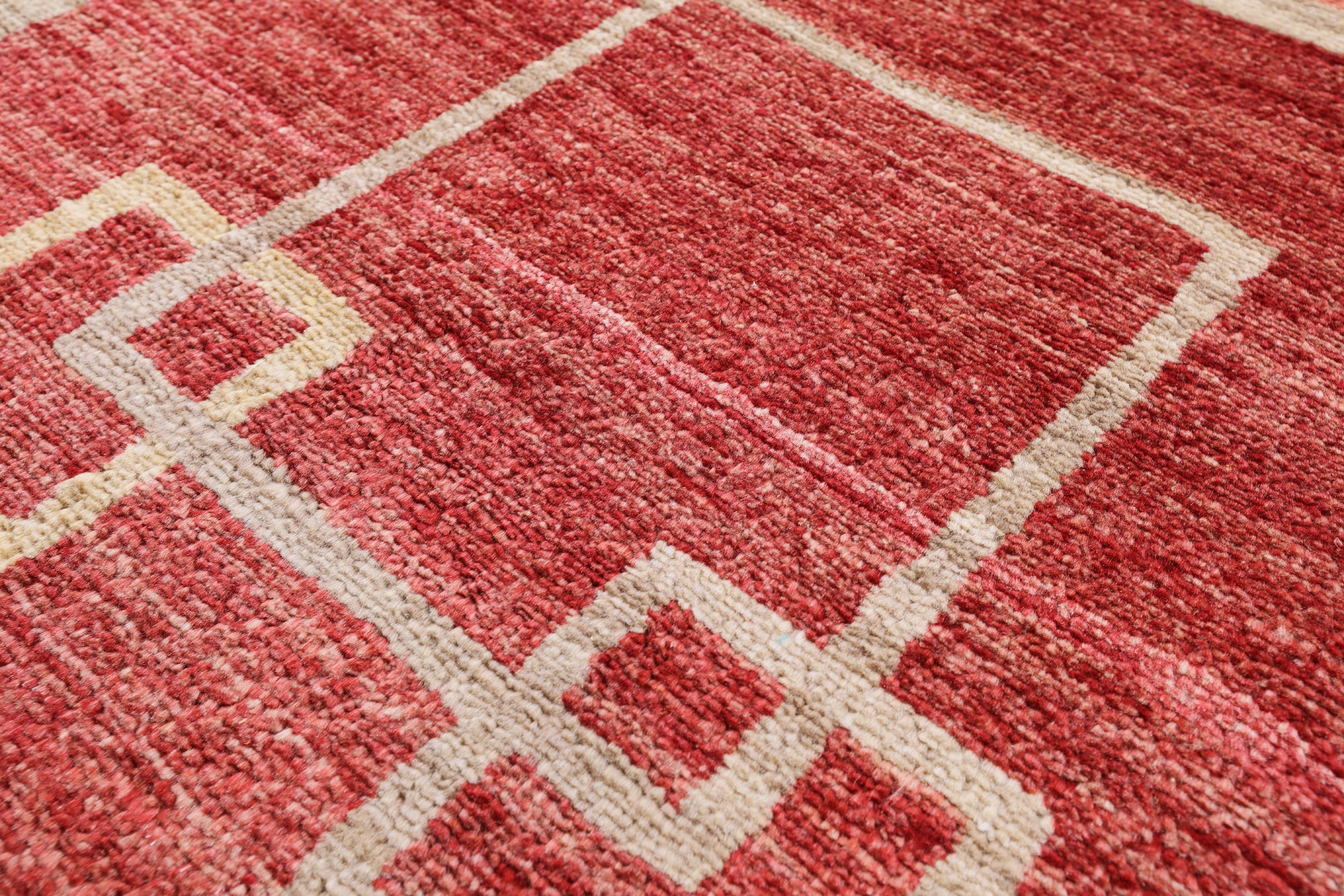 Red Persian Gabbeh Hand Knotted Wool Area Rug - 5' 9" X 8' 6" - Golden Nile