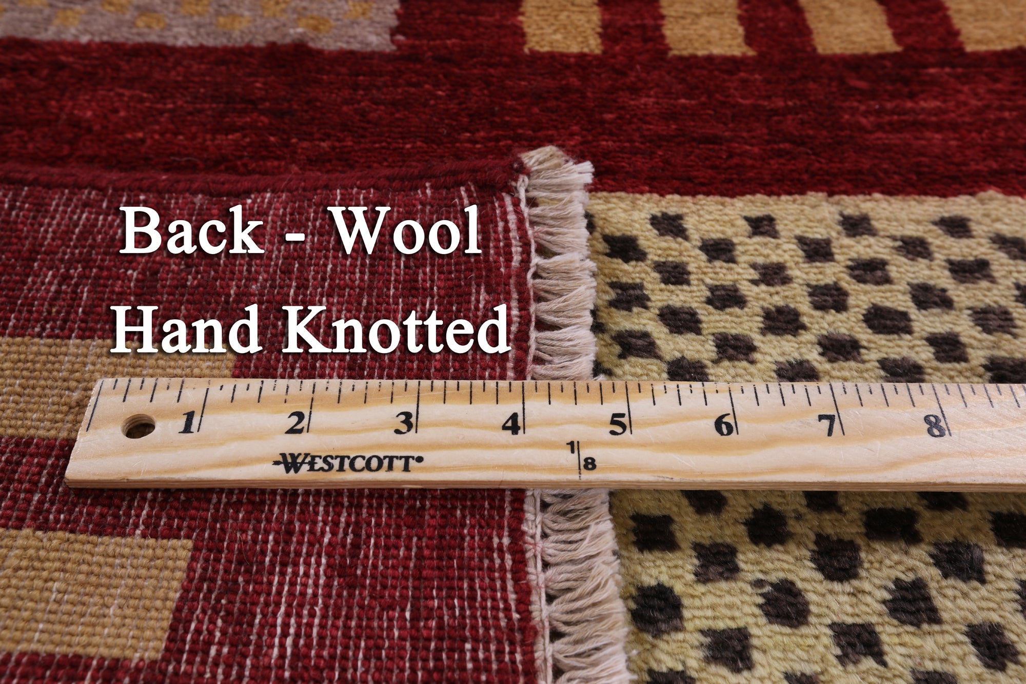 Red Tribal Gabbeh Hand Knotted Wool Rug - 4' 2" X 6' 4" - Golden Nile