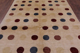 Ivory Persian Gabbeh Hand Knotted Wool Rug - 6' 8" X 9' 7" - Golden Nile