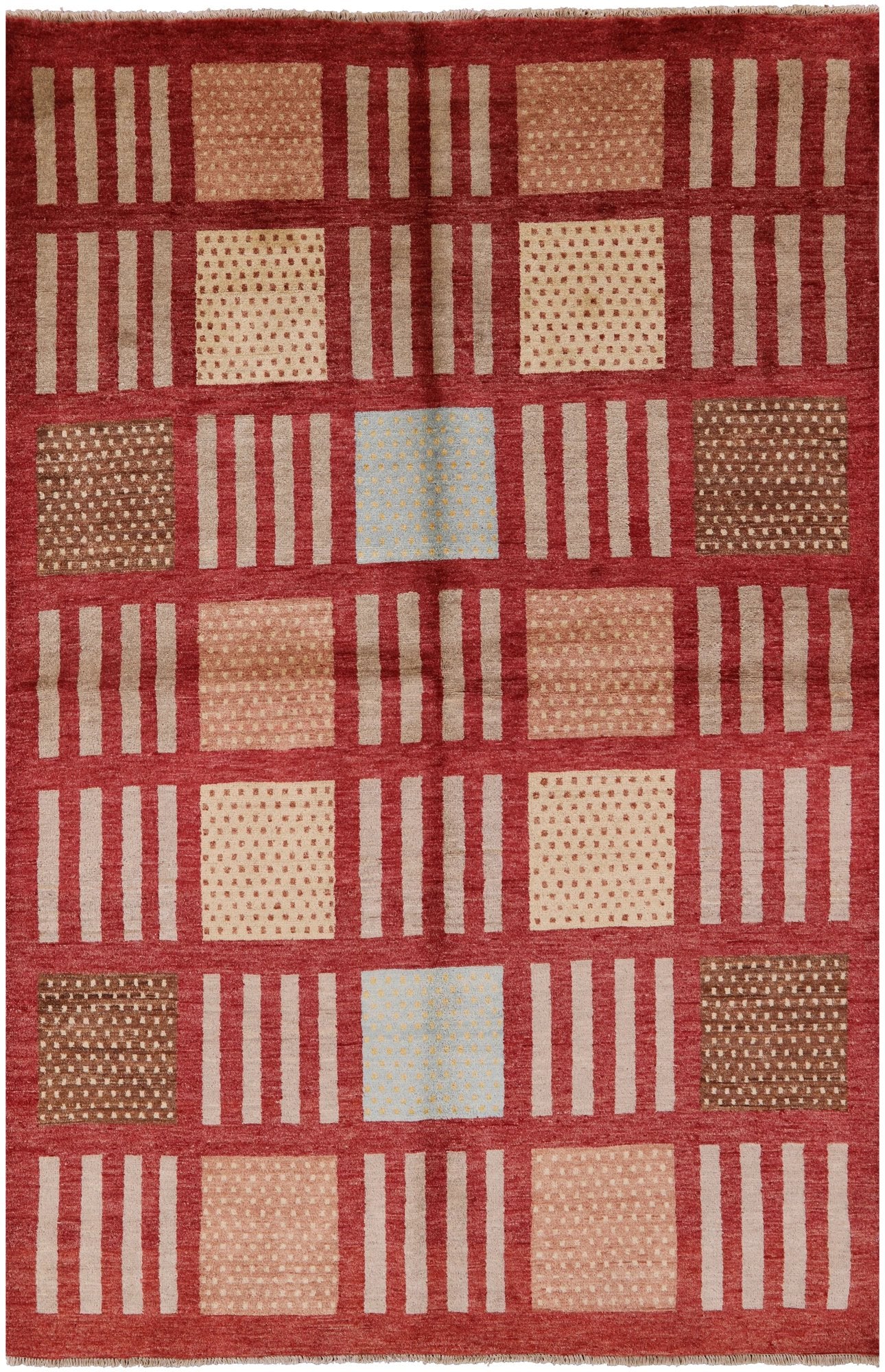 Tribal Gabbeh Handmade Wool Rug - 5' 8" X 8' 7" - Golden Nile