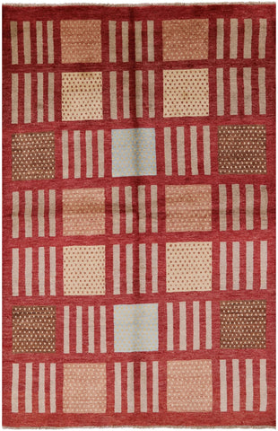 Tribal Gabbeh Handmade Wool Rug - 5' 8