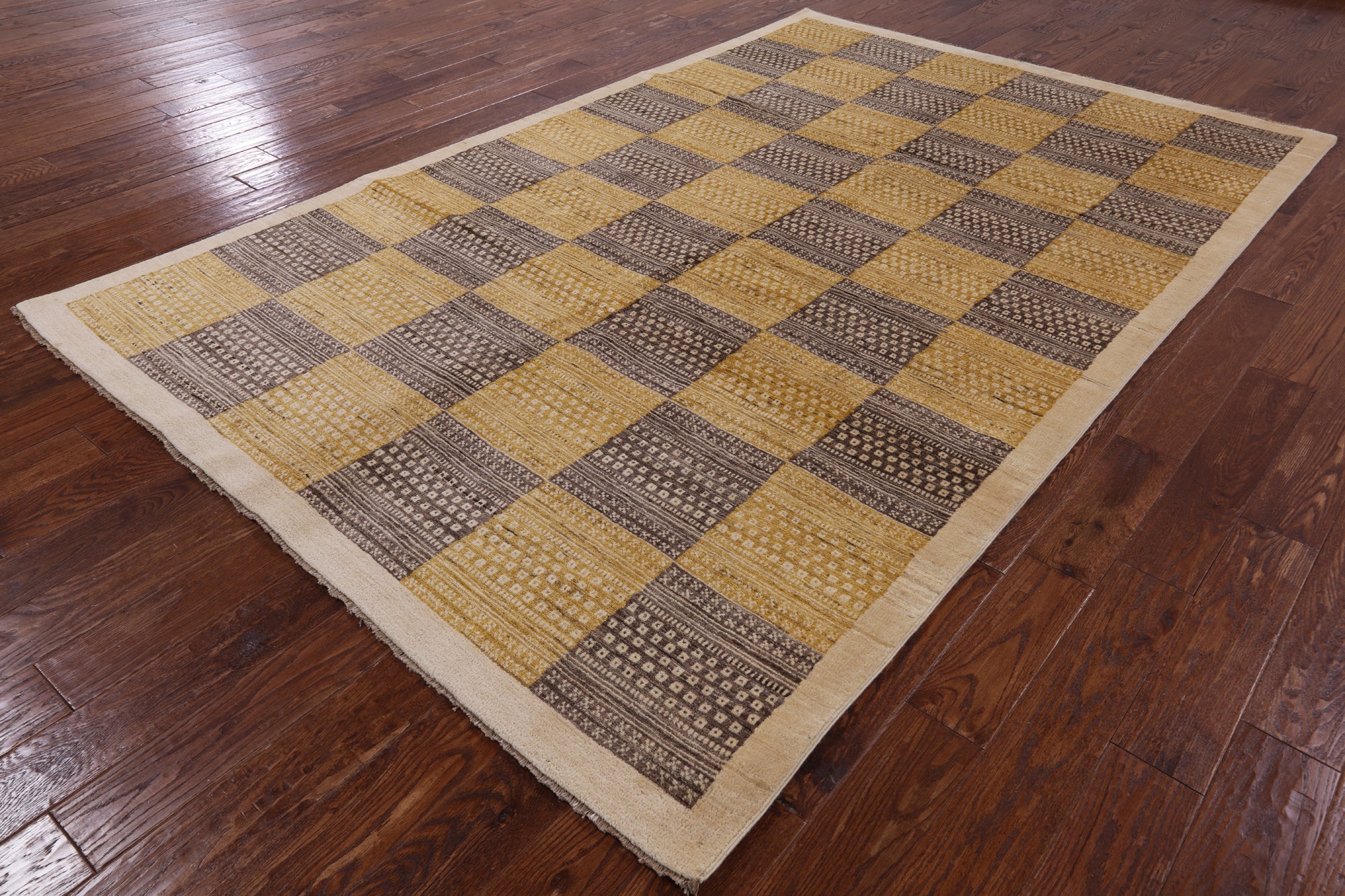 Persian Gabbeh Hand Knotted Wool Rug - 6' 6" X 10' 3" - Golden Nile