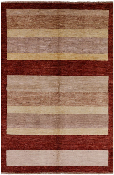 Persian Gabbeh Handmade Wool Area Rug - 6' 1" X 9' 2" - Golden Nile