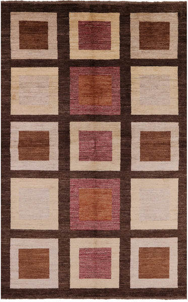 Persian Gabbeh Hand Knotted Wool Rug - 5' 8" X 8' 10" - Golden Nile