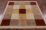 Square Tribal Gabbeh Handmade Wool Rug - 5' 1" X 5' 2" - Golden Nile