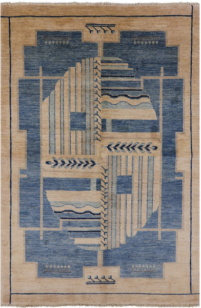 Navajo Design Gabbeh Handmade Wool Rug - 6' 6" X 9' 10" - Golden Nile