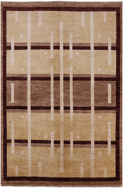 Persian Gabbeh Hand Knotted Wool Area Rug - 6' 0" X 8' 10" - Golden Nile