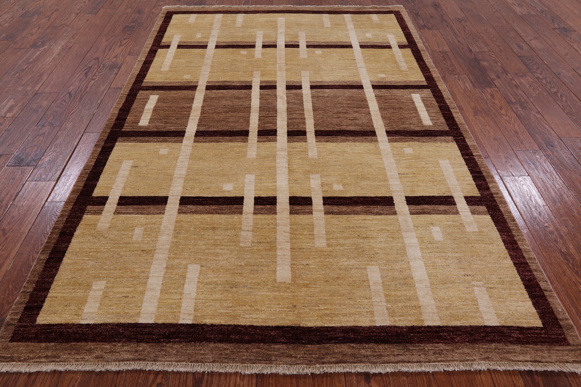 Persian Gabbeh Hand Knotted Wool Area Rug - 6' 0" X 8' 10" - Golden Nile
