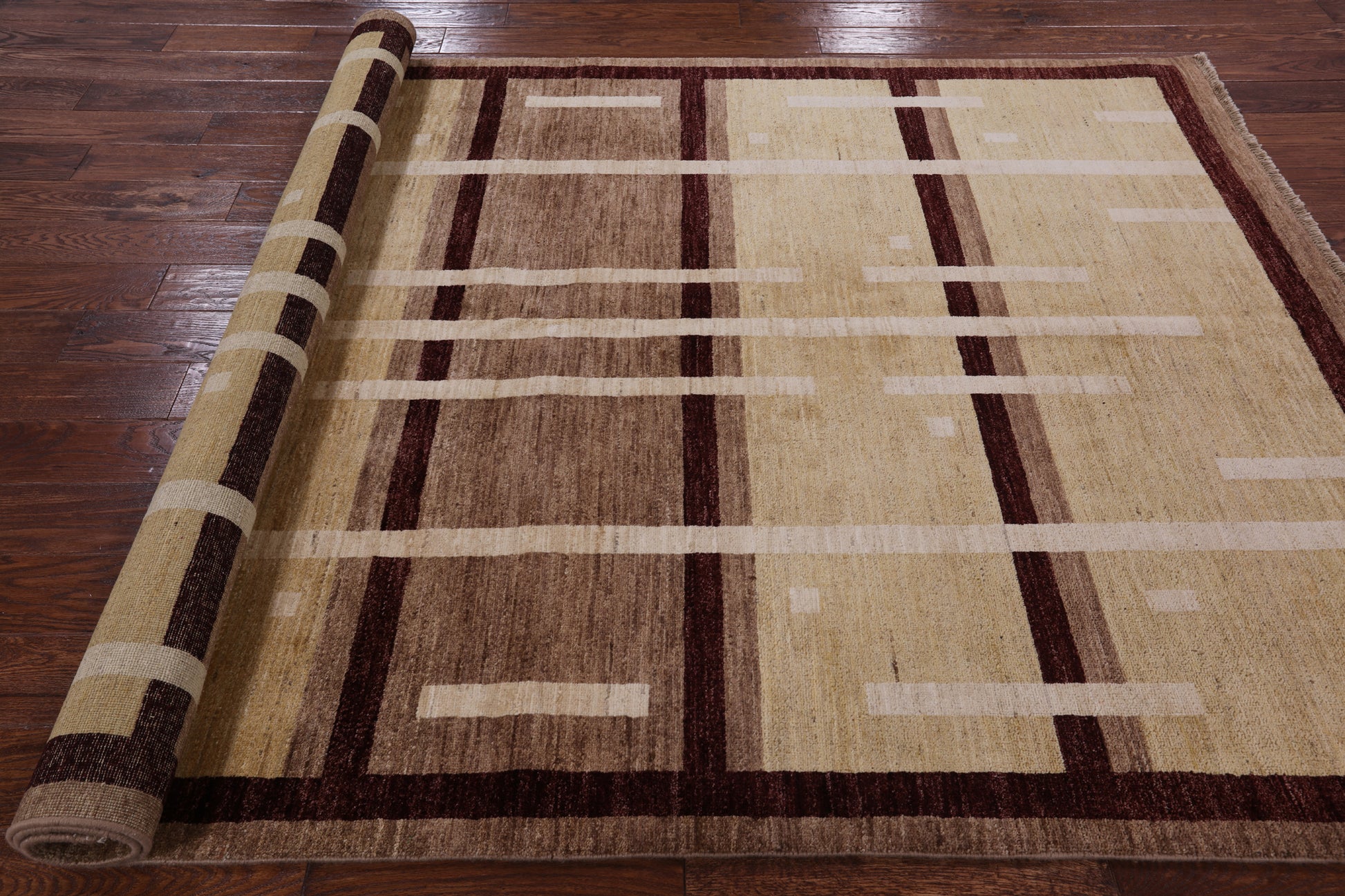 Persian Gabbeh Hand Knotted Wool Area Rug - 6' 0" X 8' 10" - Golden Nile