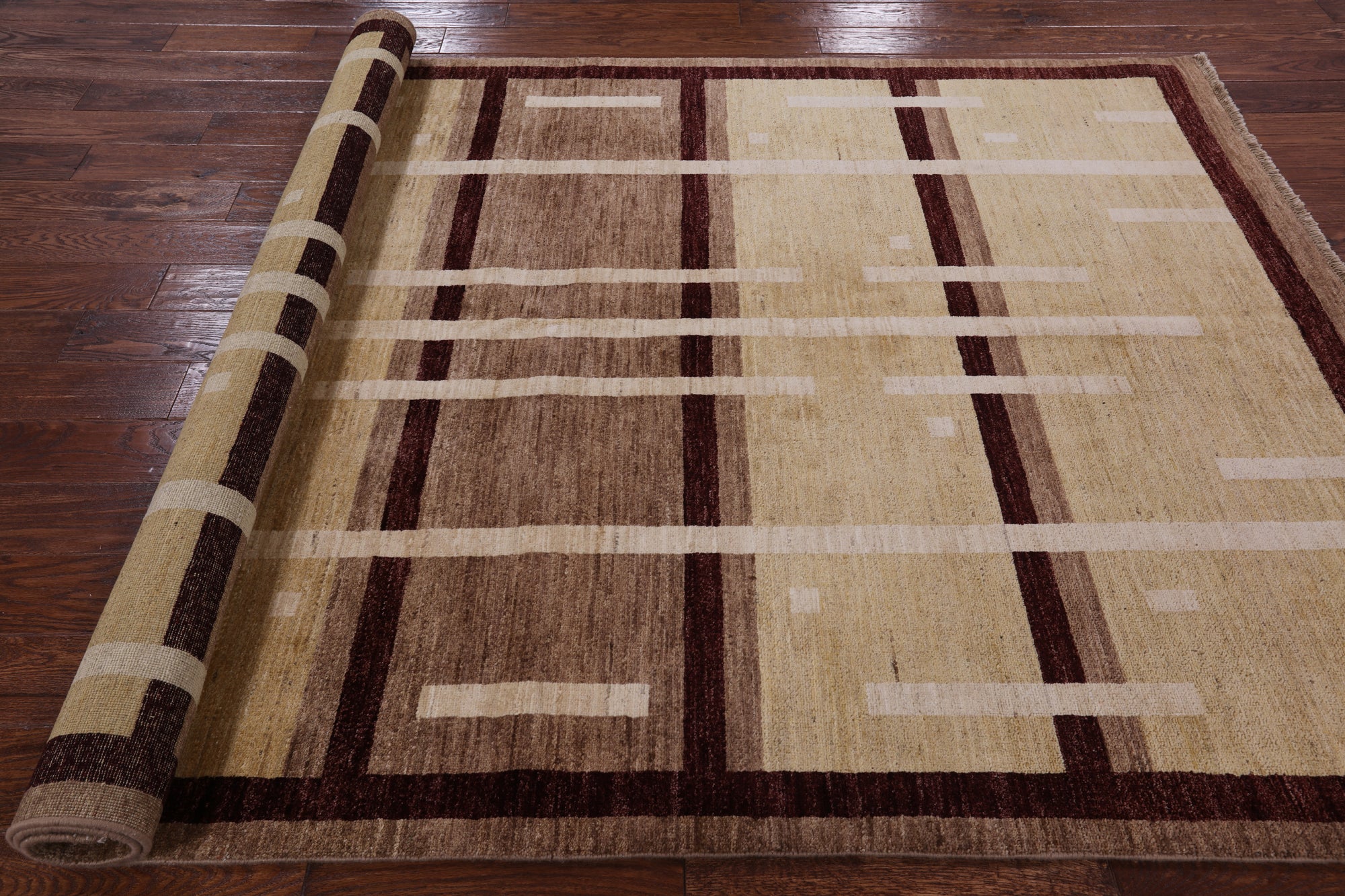 Persian Gabbeh Hand Knotted Wool Area Rug - 6' 0" X 8' 10" - Golden Nile