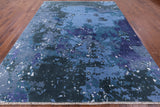 Modern Abstract Hand Knotted Wool & Silk Rug - 9' 2" X 11' 10" - Golden Nile