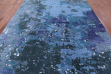 Modern Abstract Hand Knotted Wool & Silk Rug - 9' 2" X 11' 10" - Golden Nile
