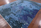 Modern Abstract Hand Knotted Wool & Silk Rug - 9' 2" X 11' 10" - Golden Nile