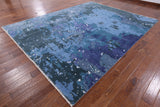 Modern Abstract Hand Knotted Wool & Silk Rug - 9' 2" X 11' 10" - Golden Nile