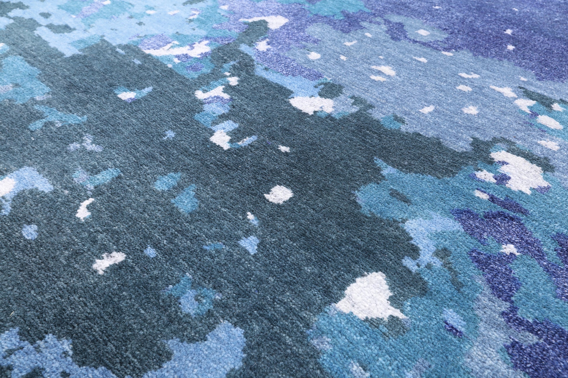 Modern Abstract Hand Knotted Wool & Silk Rug - 9' 2" X 11' 10" - Golden Nile