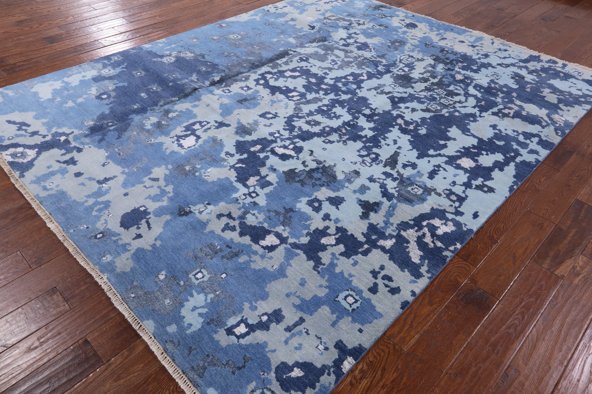 Abstract Hand Knotted Wool & Silk Area Rug - 8' 1" X 10' 2" - Golden Nile