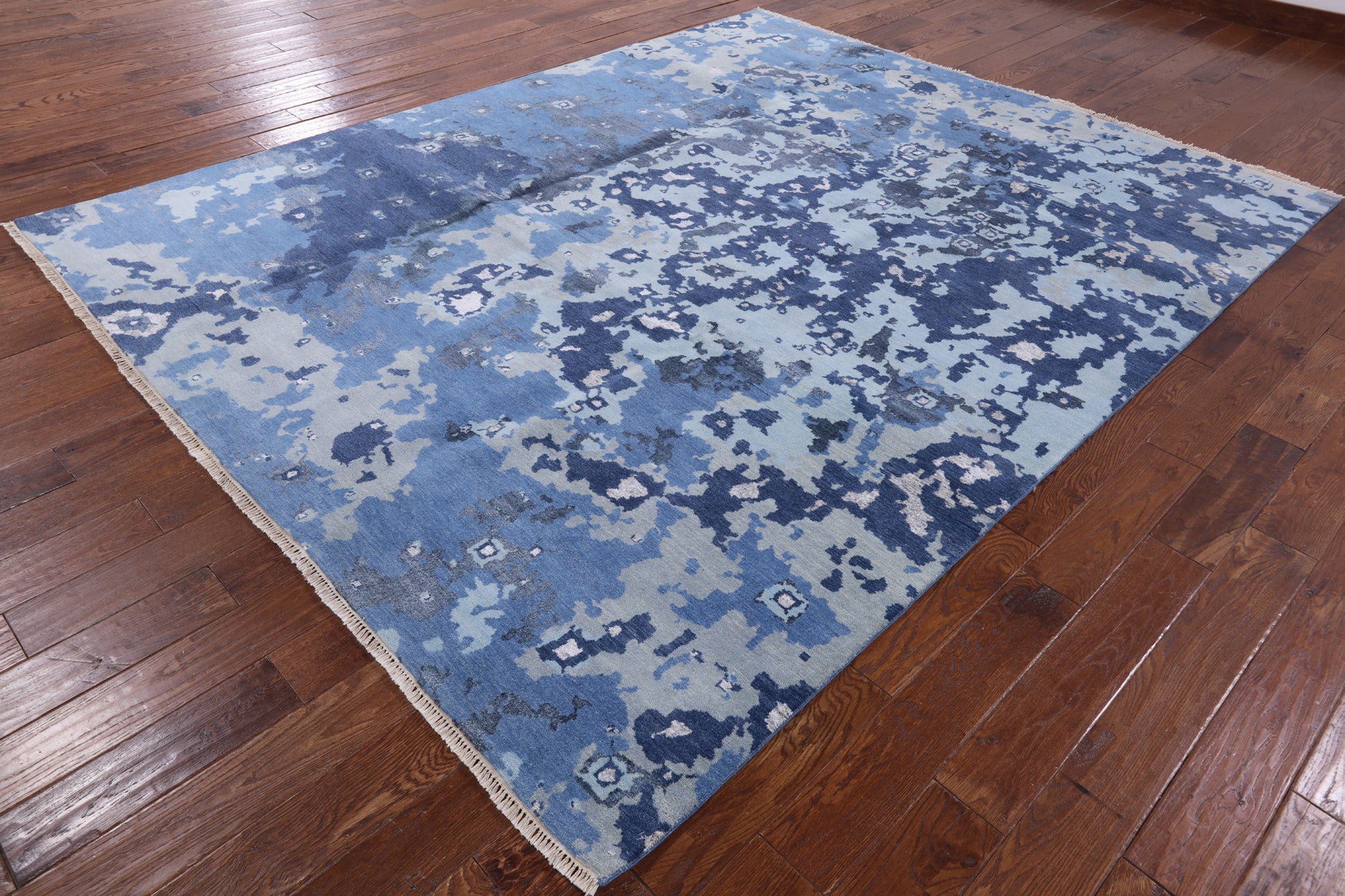 Abstract Hand Knotted Wool & Silk Area Rug - 8' 1" X 10' 2" - Golden Nile