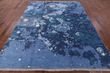 Abstract Modern Hand Knotted Wool & Silk Rug - 8' 2" X 10' 4" - Golden Nile