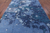 Abstract Modern Hand Knotted Wool & Silk Rug - 8' 2" X 10' 4" - Golden Nile