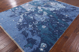 Abstract Modern Hand Knotted Wool & Silk Rug - 8' 2" X 10' 4" - Golden Nile