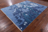 Abstract Modern Hand Knotted Wool & Silk Rug - 8' 2" X 10' 4" - Golden Nile