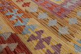 Kilim Flat Weave Wool On Wool Rug - 9' 2" X 12' 10" - Golden Nile