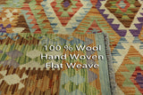 Reversible Flat Weave 7 X 10 Oriental Kilim Area Rug - Golden Nile