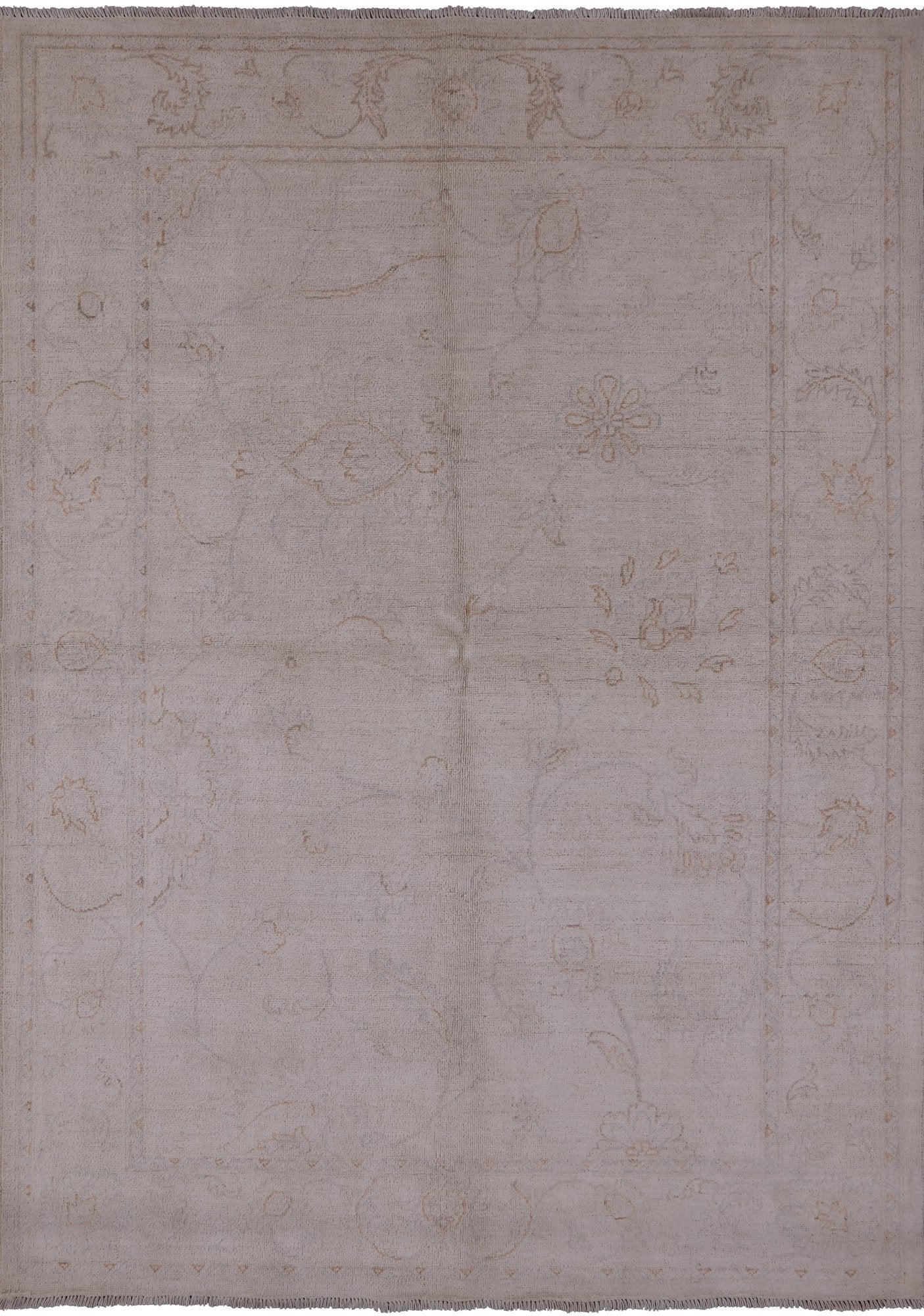 Ivory Peshawar White Wash Handmade Area Rug - 5' 1" X 6' 11" - Golden Nile