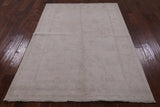 Ivory Peshawar White Wash Handmade Area Rug - 5' 1" X 6' 11" - Golden Nile