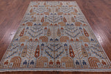 Blue Persian Ziegler Handmade Wool Rug - 6' 0" X 9' 4" - Golden Nile